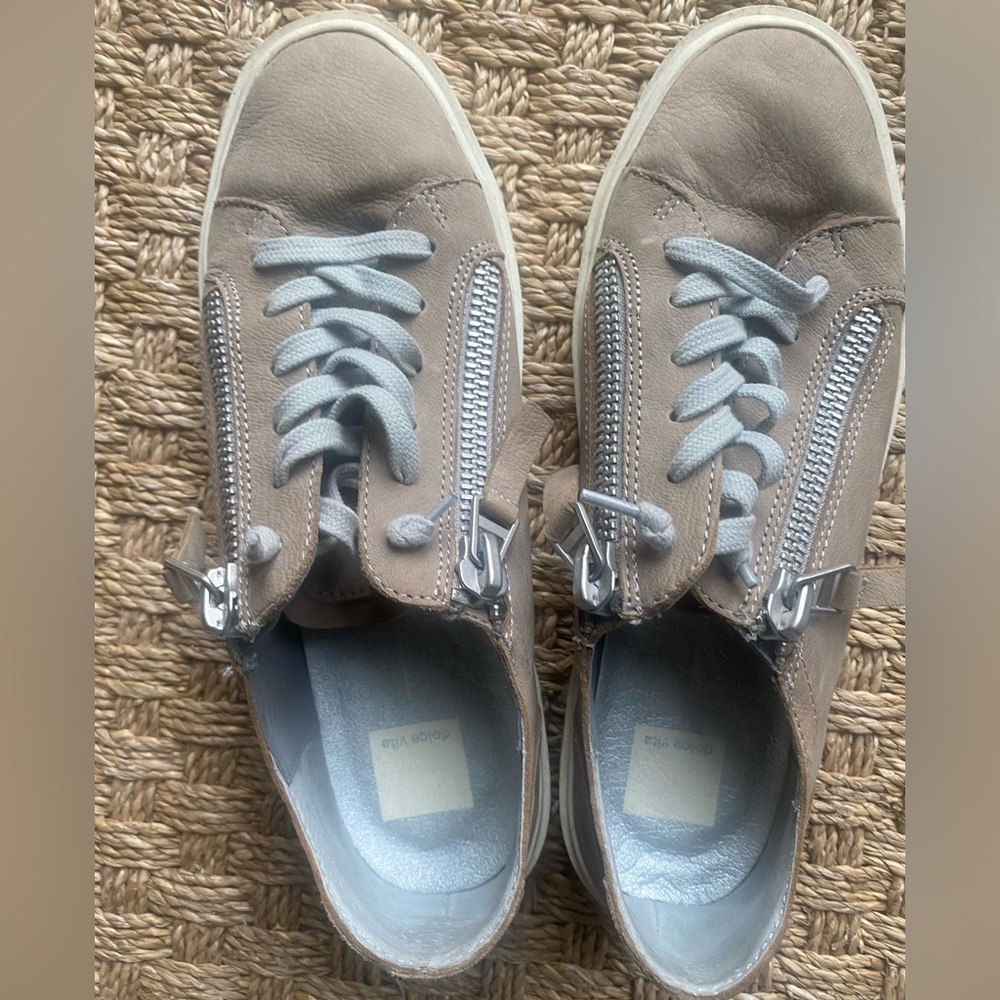 Dolce Vita Tan Sneakers with Silver Accents